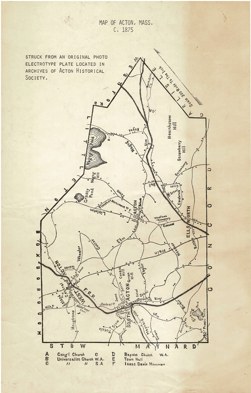 Map Of Acton C1875 